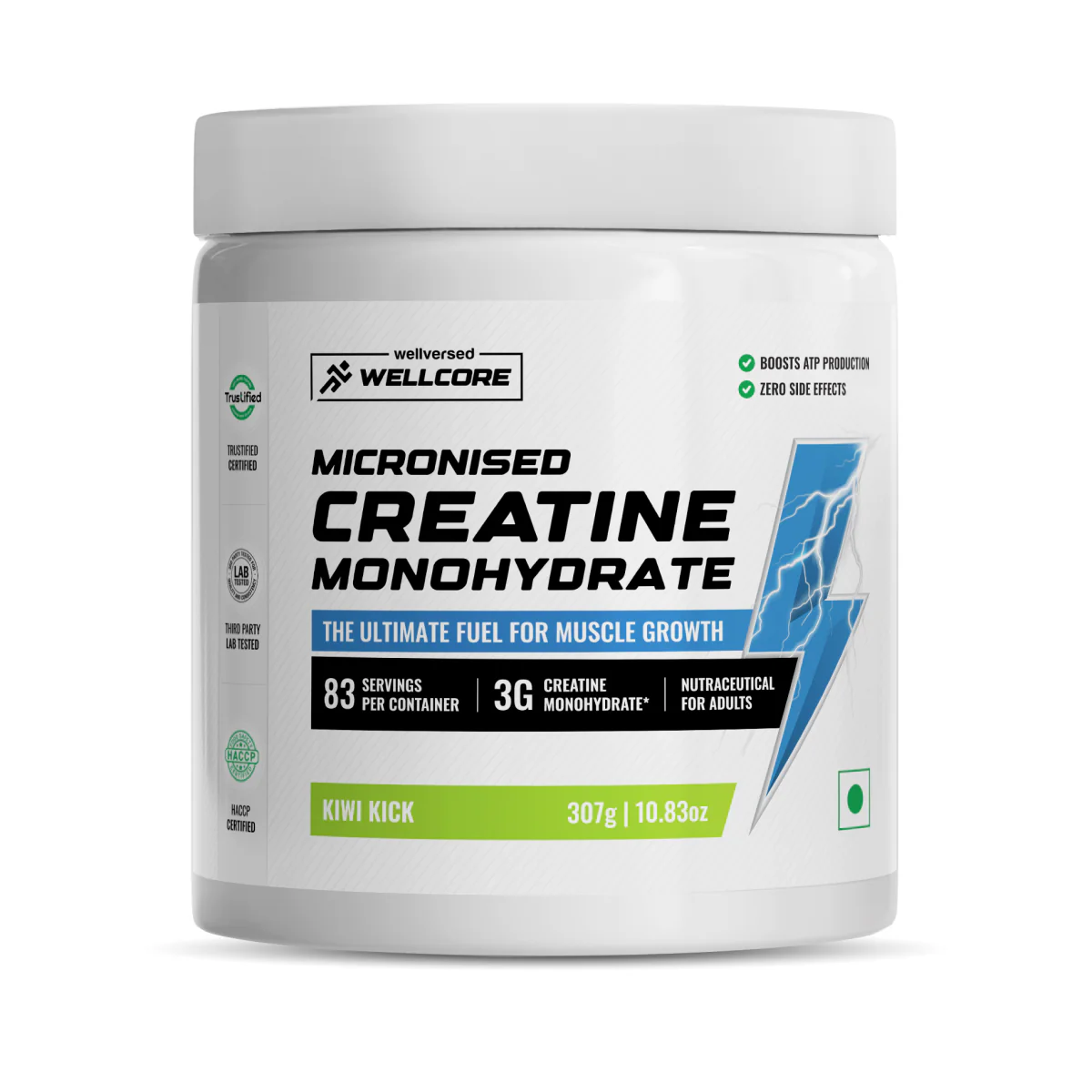 wellcore pure micronised creatine monohydrate | kiwi kick (307g, 83 servings) wellcore pure micronised creatine monohydrate | kiwi kick (307g, 83 servings)